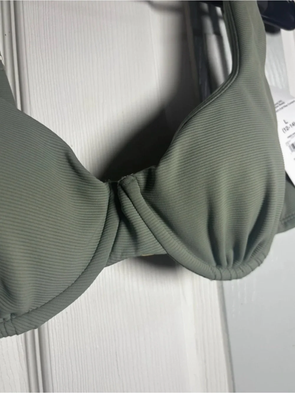 No Boundaries Olive Green Underwire Bikini Top